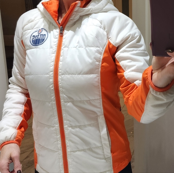 Oilers Puffer Vest Jacket - Sz Small - Picture 4 of 9